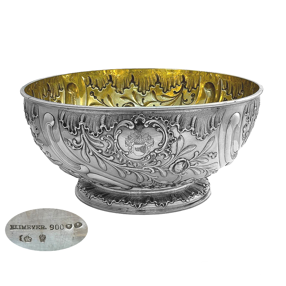 Art Nouveau Silver Punch Bowl 1900